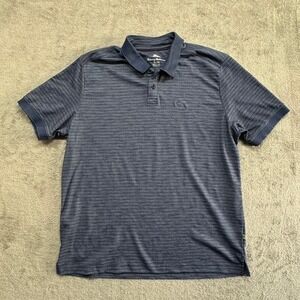 Tommy Bahama Polo Shirt Mens Extra Large Blue‎ Striped Short Sleeve